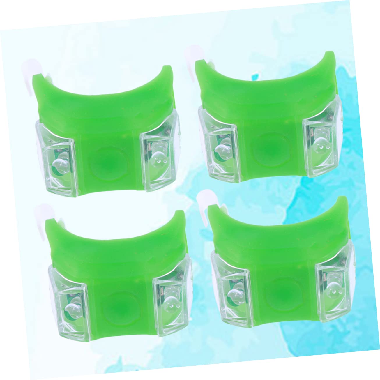 VICASKY 4pcs Led Rear Light Tail Lamp Cycling Flash Light Accessories Green High Brightness Modes Soft Silicone Shockproof Design for Easy Mounting Bike Seatpost Pole Helmet