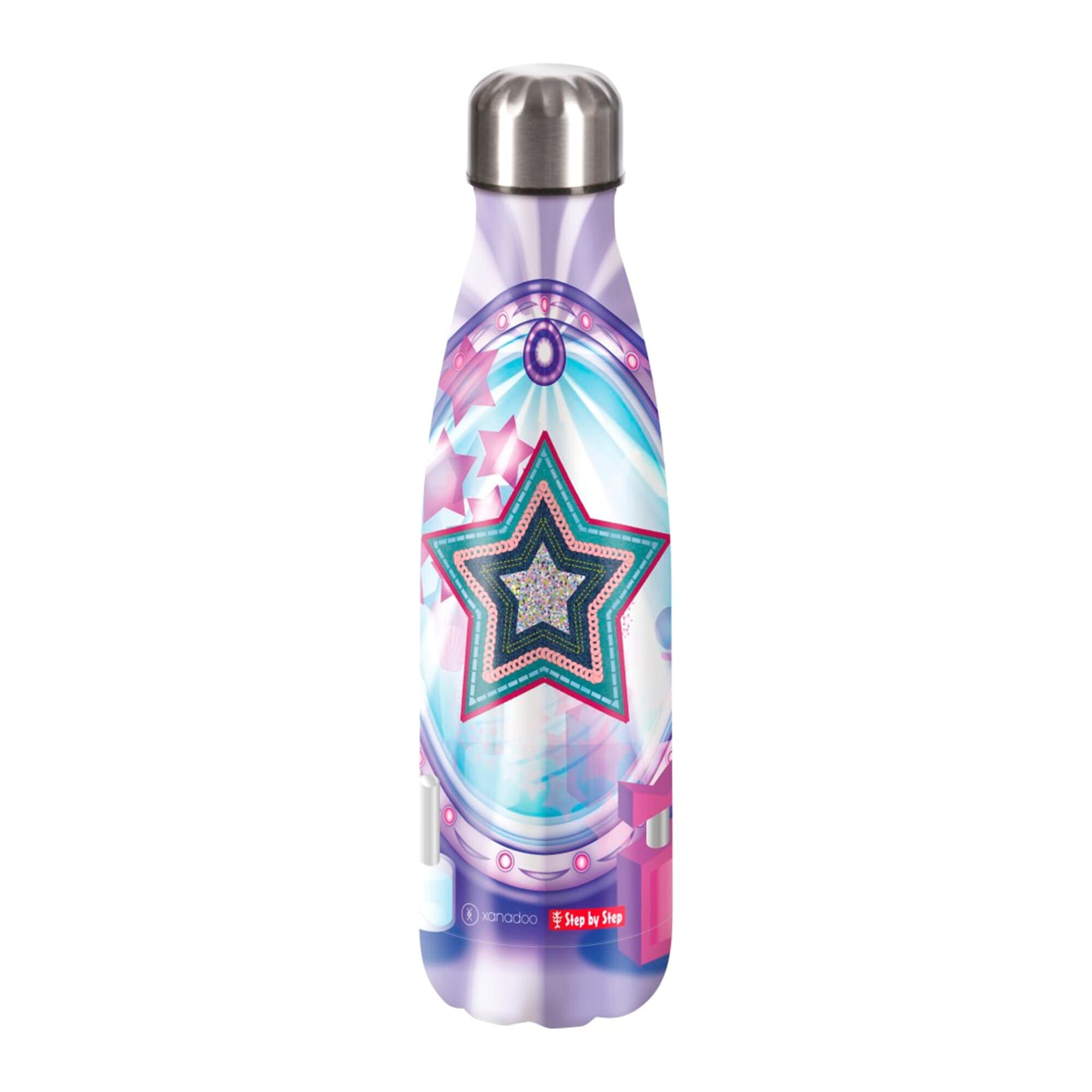 Scuola E Sport Step By Step Borraccia Isolata In Acciaio Inox Star Stella, Rosa Borraccia Senza BPA Riciclabile