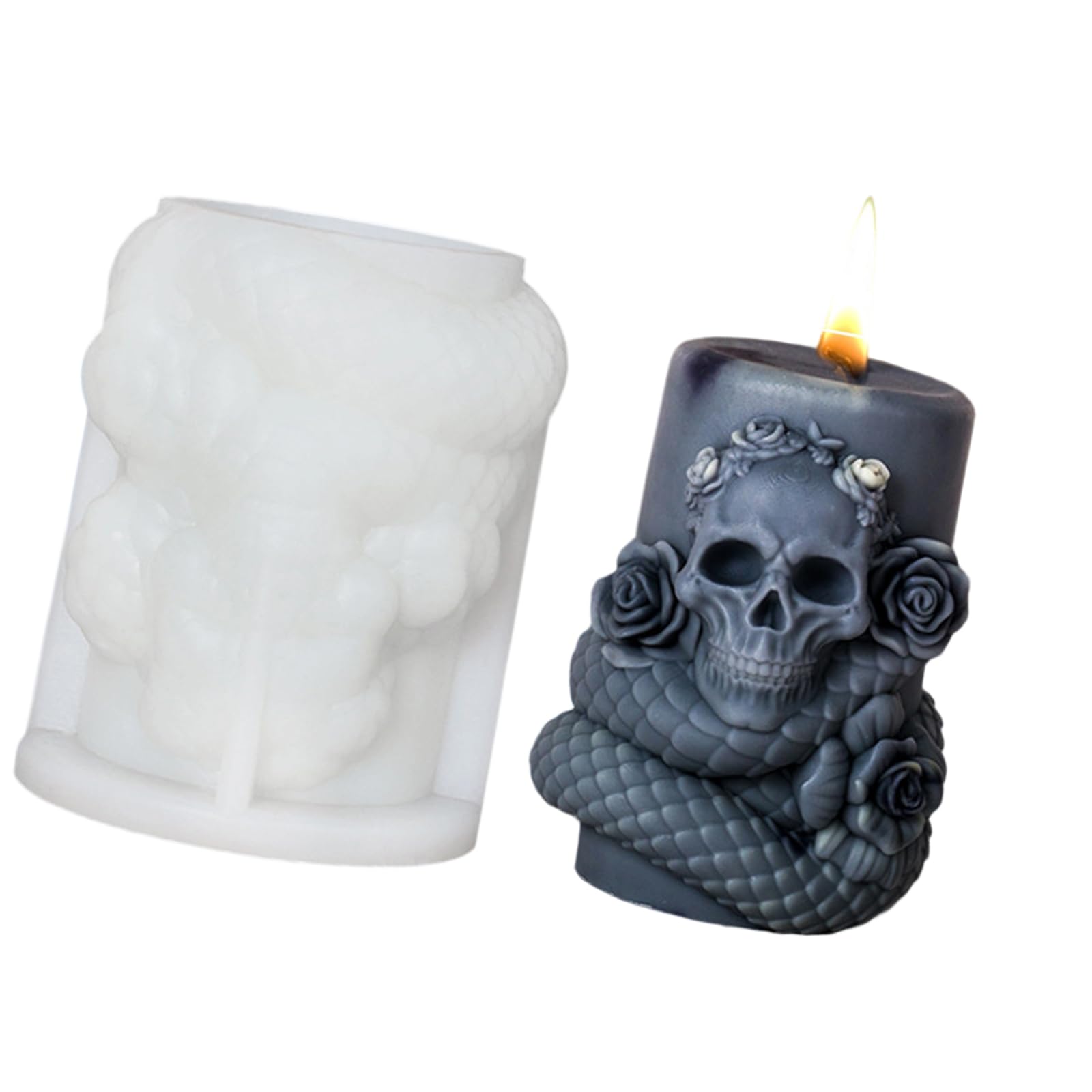NEWFT Cylindrical Snakes Silicone Molds Rotating Snake Molds Plasters Casting Ornament Castings