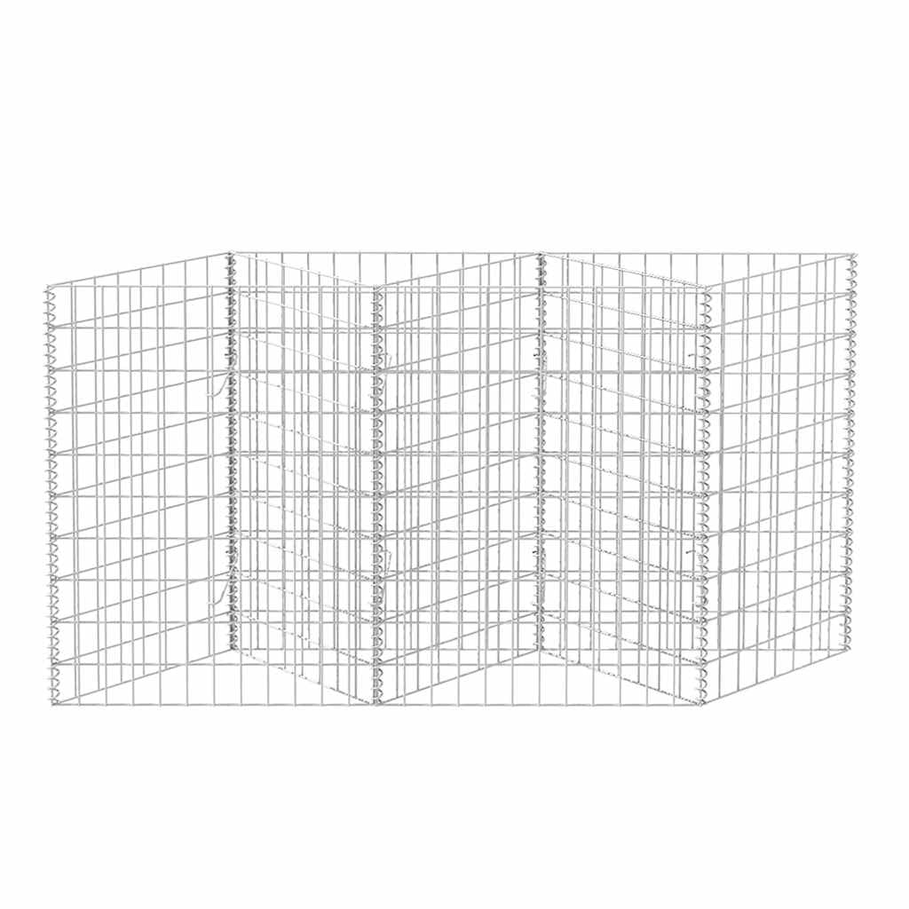 vidaXL Gabbione in Rete Fioriera Acciaio 120x30x100 cm Giardino Orto Rialzato