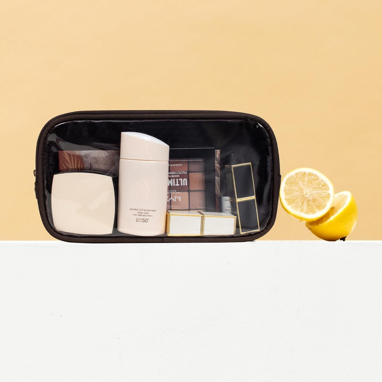 KOTORA Clear Makeup Bag Cosmetics Bag Mini Small Pouch Purse TSA Approved Toiletry Bags Zipper Pink Cute Pouches Make Up Travel Toiletry Car Accessories Essentials for women Men - Image 4