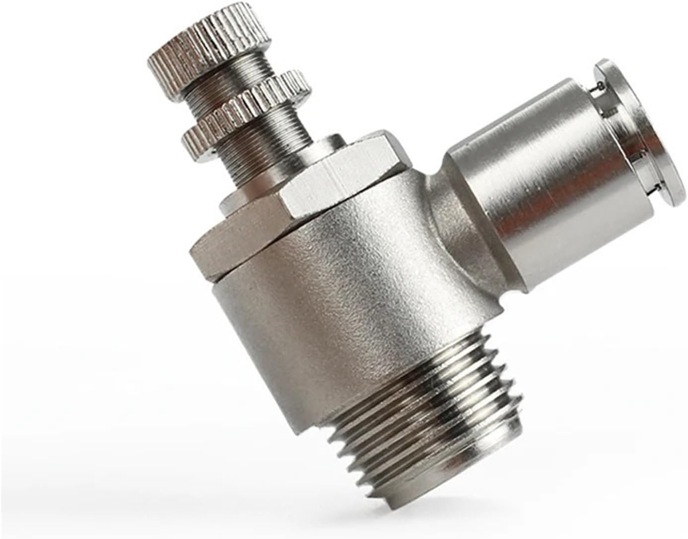 エア継手 全銅ニッケルメッキ クイックコネクタ SL おねじスロットルバルブ(SL6-04,10PCS)