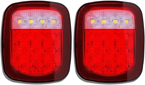 Miniatura 8 de VISVIC 4 luces traseras universales de 16 luces LED de 12 V señal de giro de freno inverso luces de marcador de distancia de freno inverso para