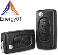 ENERGY 01 Autókulcs Ház Citroen C2-C8 és Peugeot 207-5008 Modellekhez - 3 Gombos Távirányító Tok - Kompatibilis Fiat Ulysse Járművekkel 2