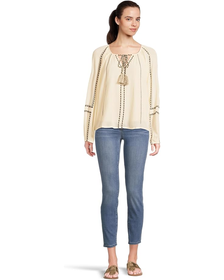 Liverpool Los Angeles Long Sleeve Woven Raglan Blouse With Embroidery - #5 of 5