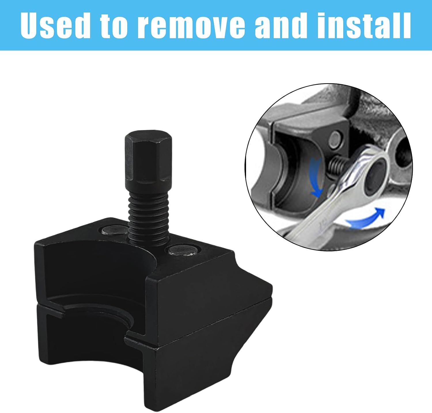 Flylin Strut Spreader Tool, Universal Suspension Strut Split Hub Steering Knuckle Spreader with Wrench, Suspension Strut Spreader Socket Tool for Precision Automotive Work
