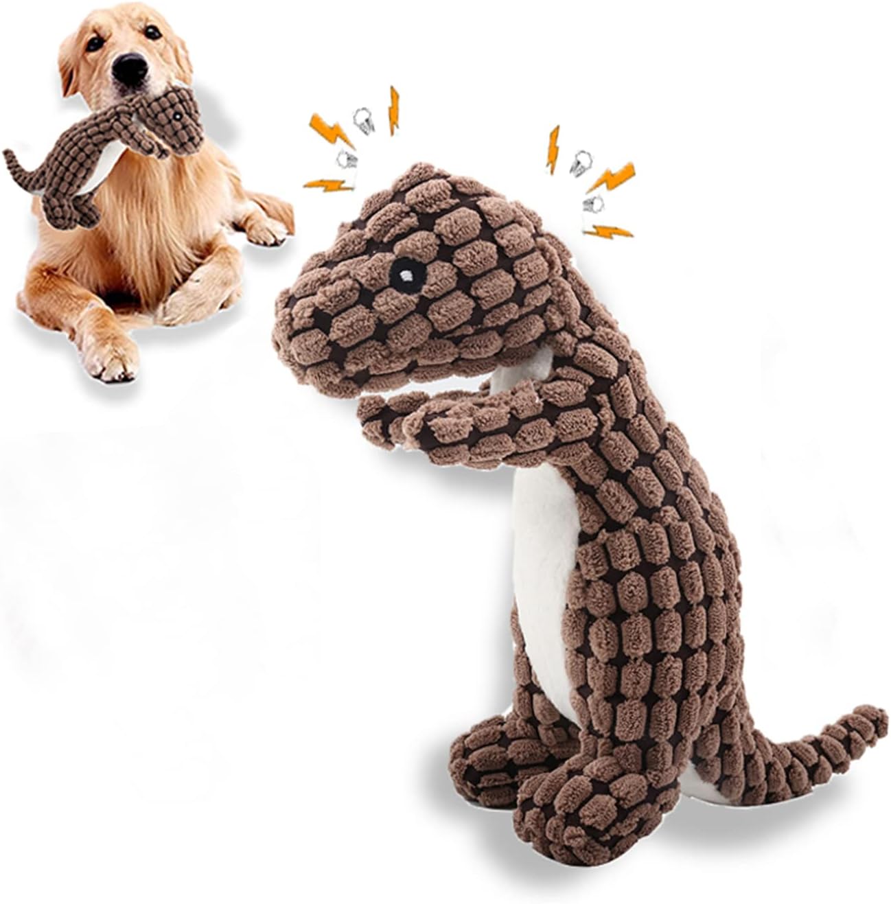Pet Supplies GARENT Indestructible Robust Dino Squeaky Dog Toys for