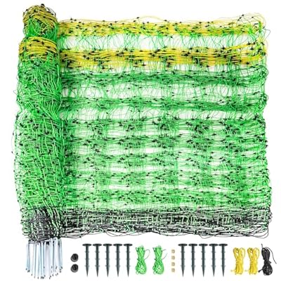 PPOLB Electric Fence Netting - 47.2" H x 164' L, Portable Movable Livestock Nets Mesh for Lambs, Dogs, Deer, Larger Animals Electric Fencing for Backyards, Homesteaders, Farms Ranches, and Gardens