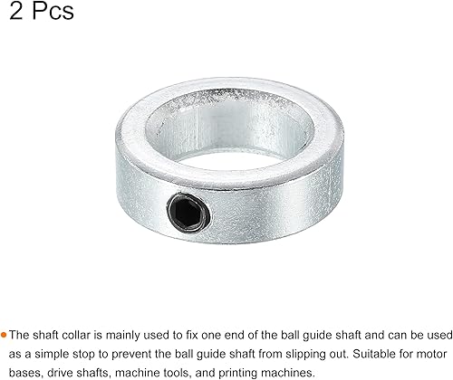 Miniatura 50 de MECCANIXITY Collar de eje de 1-3/8 pulgadas de diámetro de acero al carbono chapado en zinc, juego de collares de sujeción estilo tornillo, tono