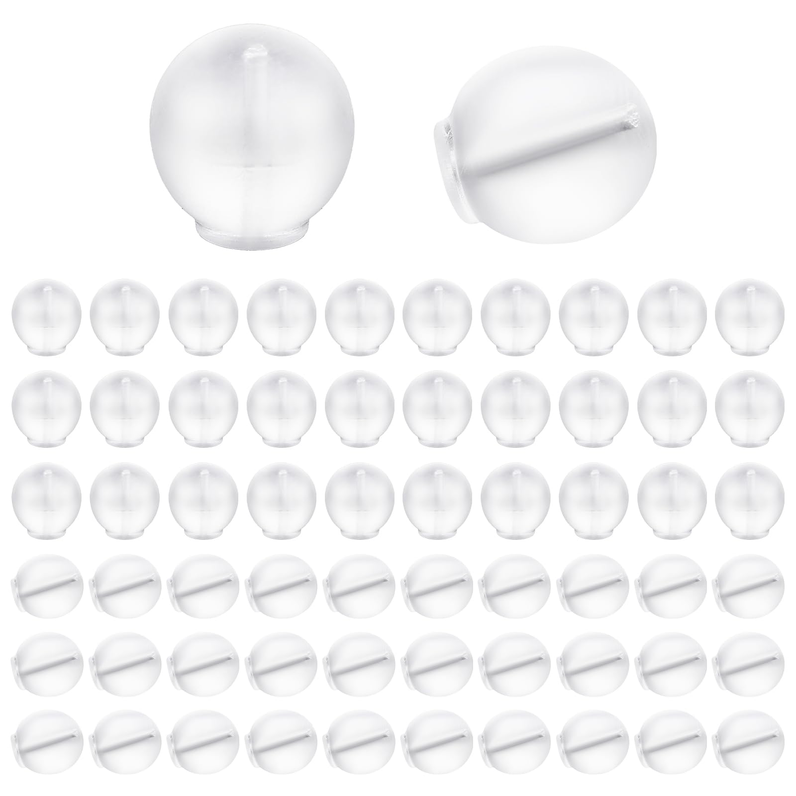 150Pcs Rubber Earring Backs, Soft Clear Earring Backing Flat Back Stud Earrings, Earring Backs Replacements Fit with All Types of Earrings for Stud Post Fishhook Earrings, Anti-Sensitive