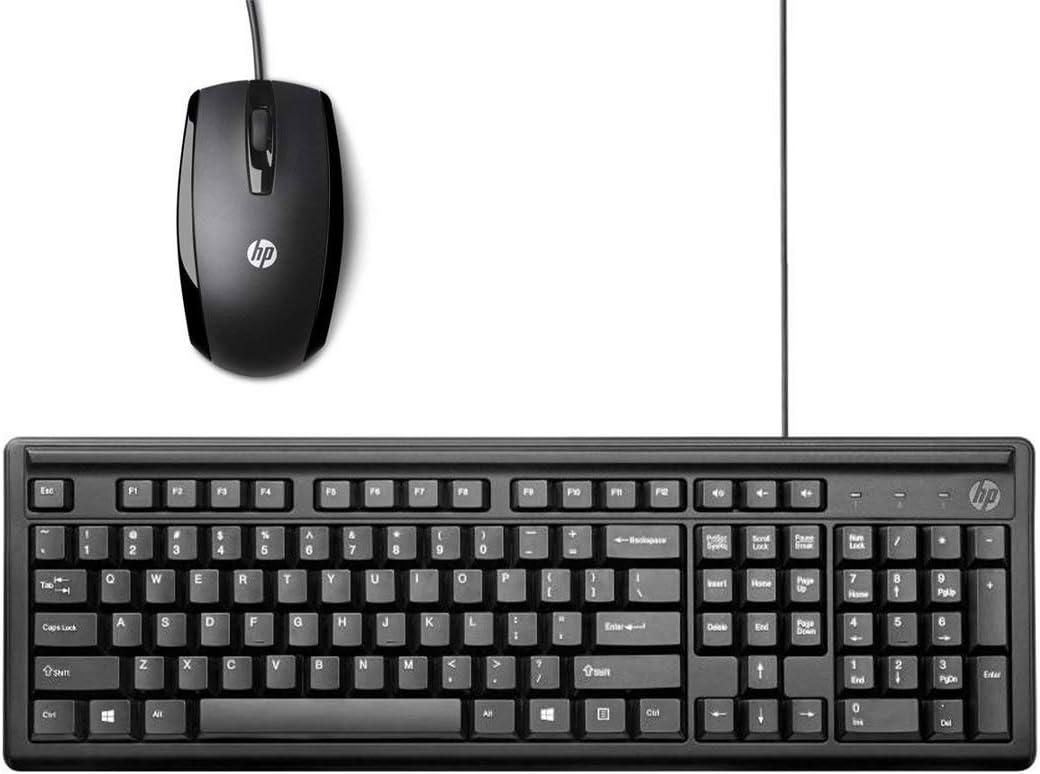 HP USB Wired Combo Keyboard 100 and X1000 Mouse (H2C21AA, 2UN30AA)
