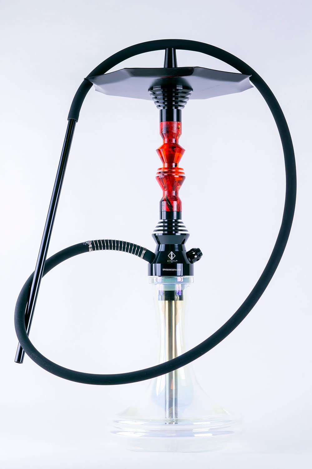 B2 Hookah Precious Cut Collection Dragonfly Red Stabilized Wood INCLUDES MATCHING VASE