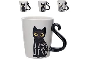 infloatables Black Cat Skeleton Mug Color Changing - 3D Ceramic Design 12oz...