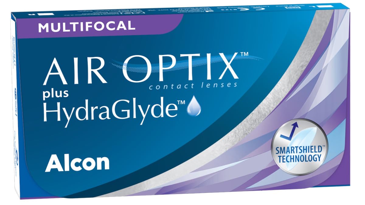 Air Optix Plus Hydraglyde Multifokal Miesięczny soczewki Miękkie, 6 Sztuk/BC 8,6 mm/Dia 14.2 mm/Dodaj Low / +4.5 Diopters