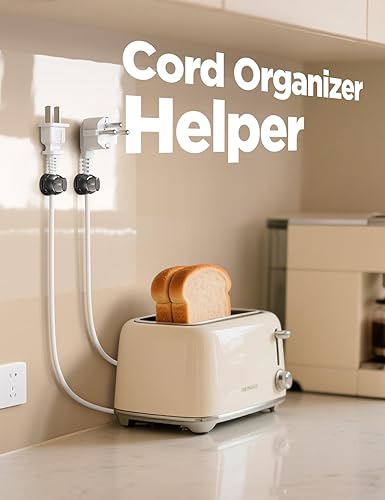 Miniatura 9 de Paquete de 8 organizadores de cables doble resorte y cierre, máxima seguridad clips para cables, gestión de cables de Chfeila - Soporte adhesivo de