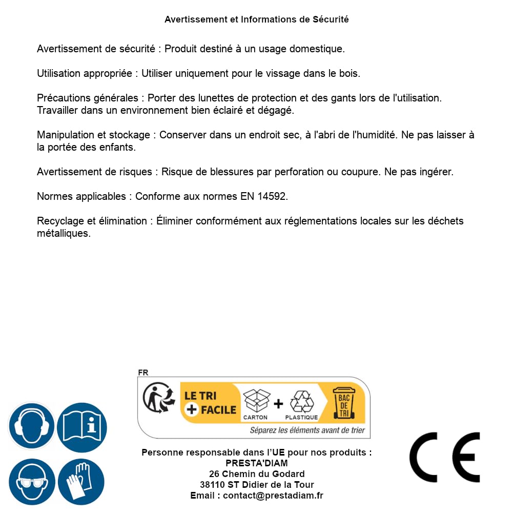 D-Work - Lote de 50 tornillos de madera con doble rosca (40 – 8 x 225 mm)