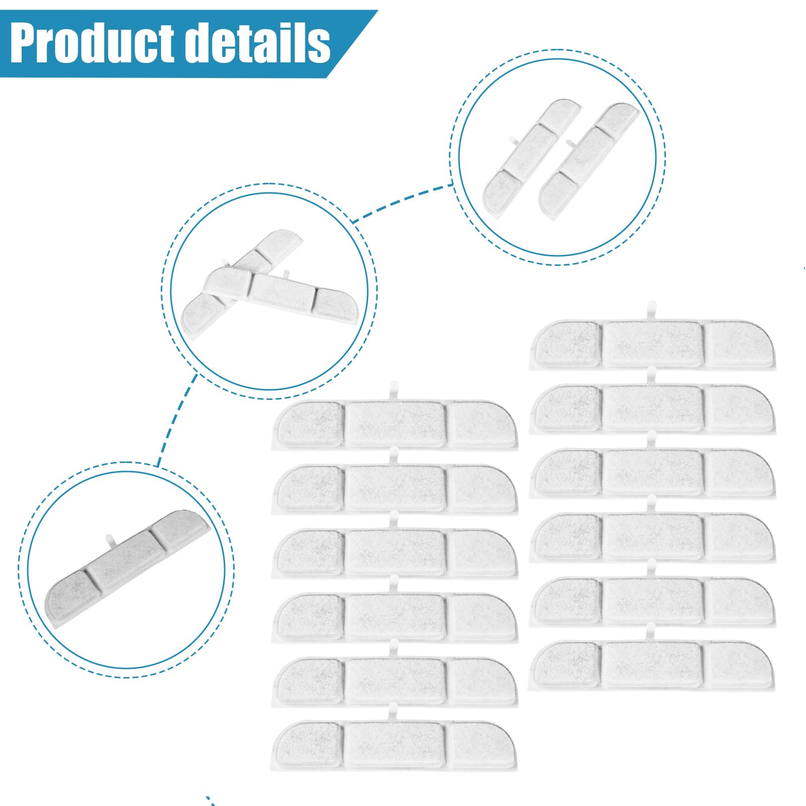 Filtri Ricambio Per Fontana Gatti DownyPaws | 12 Pezzi Con Spugna, Filtrazione A 5 Livelli - Foto 5