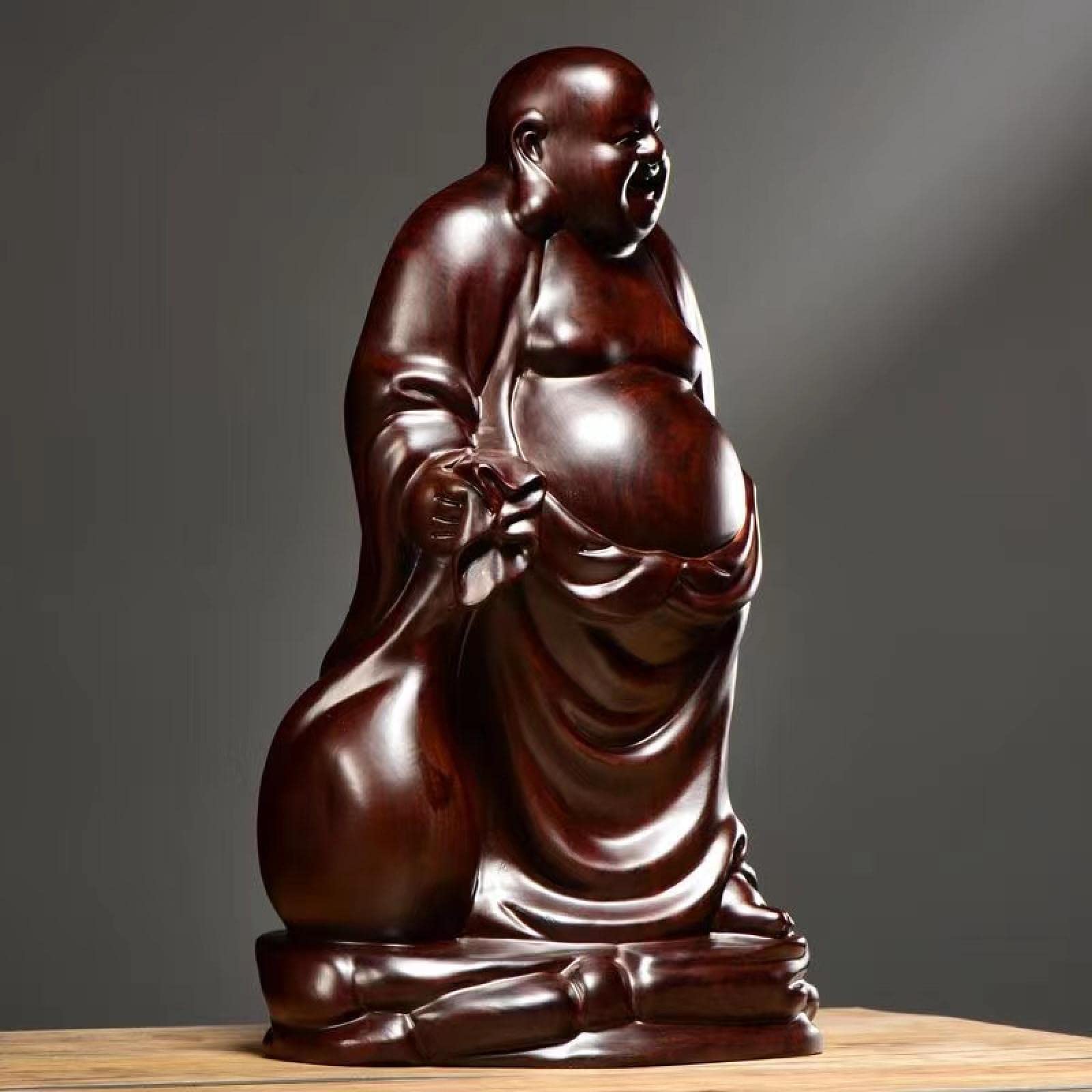 Amazon｜仏像木彫り七福神布袋布袋の置物木像木製フィギュア花梨木