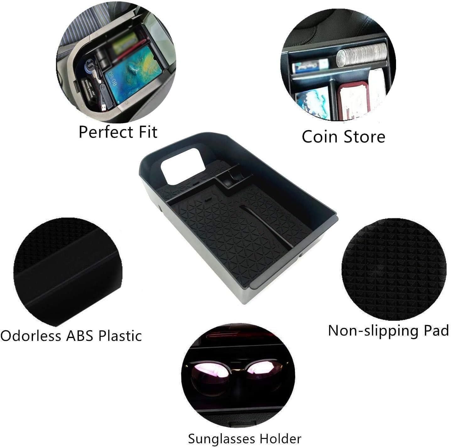 fit for Toyota RAV4 2019 2020 2021 2022 2023 2024 2025 and RAV4 Prime 2021-2025 Accessories Center Console Organizer Tray Armrest Box Secondary Storage