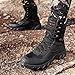 BORAMAX Men's Military Tactical Work Boots Side Zipper Leather Motorcycle Combat Boots for Hiking Motorcycle Climbing Black