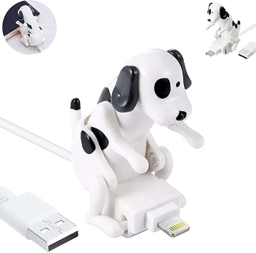 Humping Dog Charger,Funny Humping Dog Phone Fast Charger Cable, Humping/Anxiety Dog Charger for iPhone/Android, Portable Stray Dog Phone Charger That Moves,Dog Toy Smartphone USB Cable ChargerWhite,F
