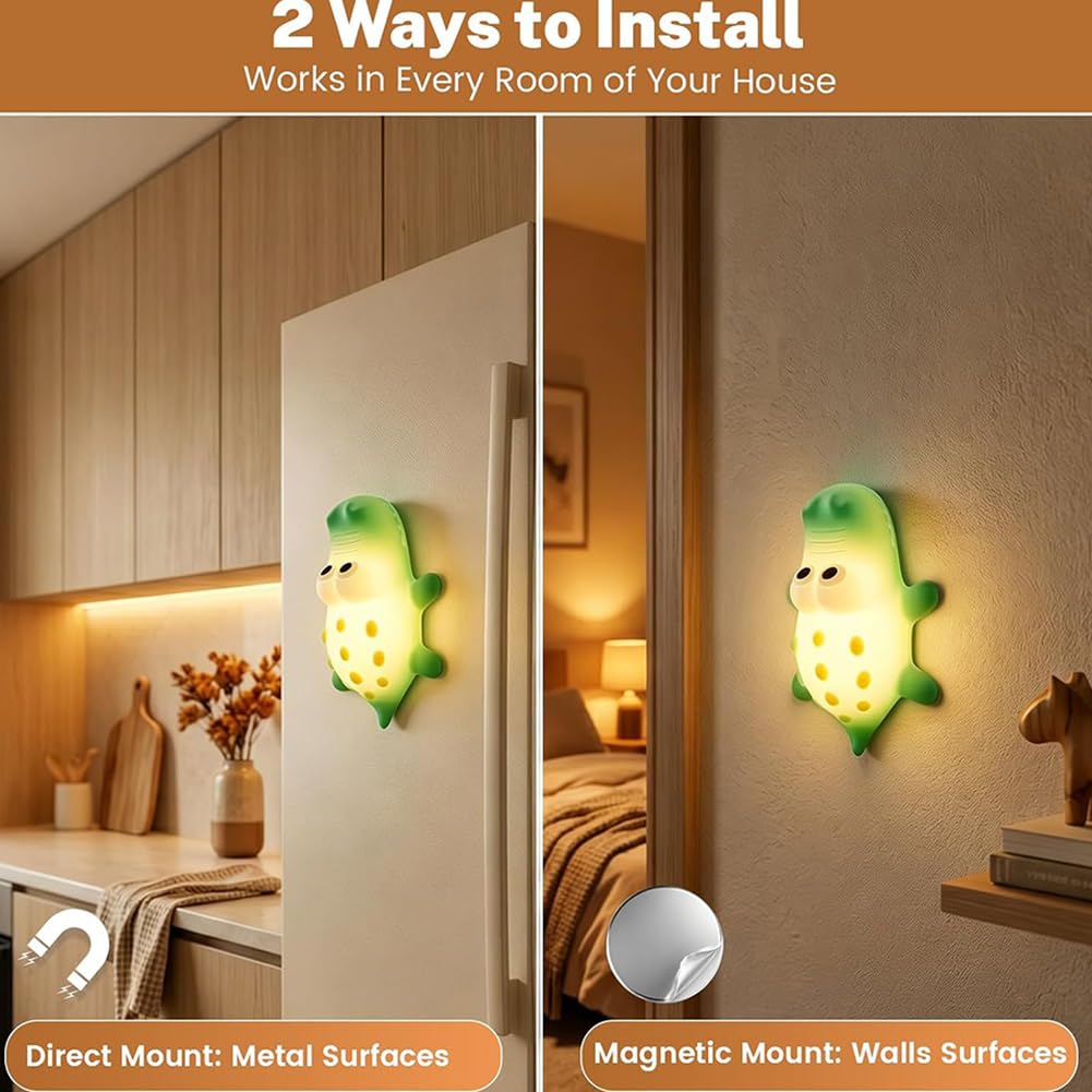 Luz Noche LED para Niños Luz Noche de Cocodrilo para Bebés 3000 K, Iluminación Cálida y Modo RGB Lámpara Infantil de Silicona Suave con Temporizador de 30 Minutos Aplique sin Conexión,Verde