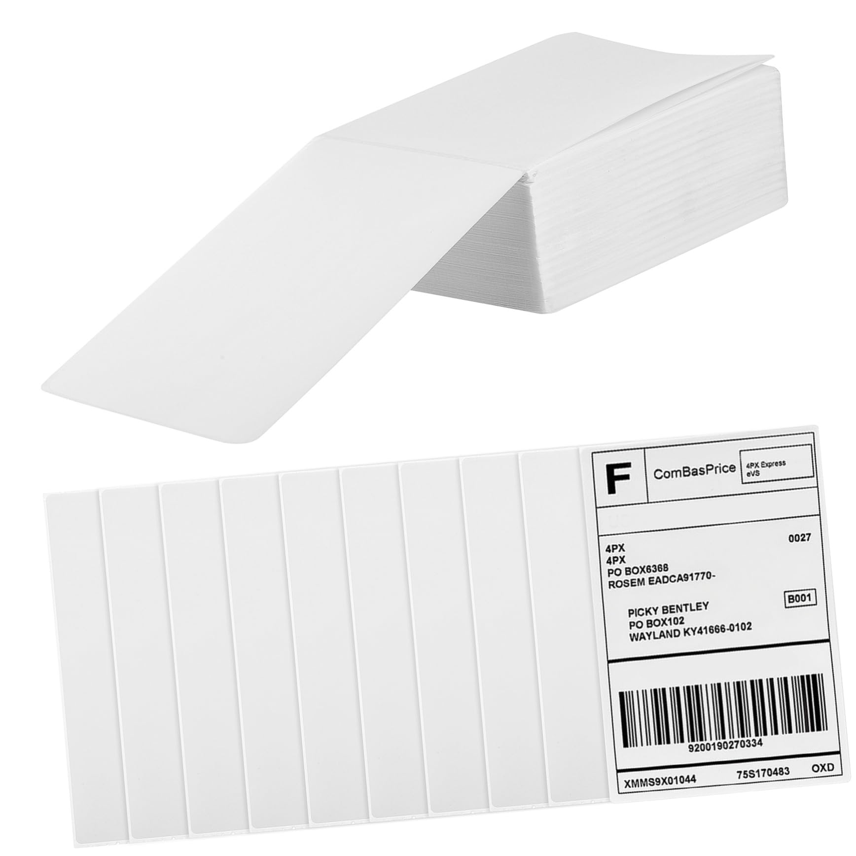 SEWACC Thermoetiketten 100x150mm 500 Stück Selbstklebend mit Perforationslinie aus Papier für Versandetiketten mit Starker Haftung und Hoher Haltbarkeit