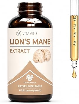 Lions Mane Liquid - Lions Mane Tincture for Memory, Focus & Clarity - Lions Mane Supplement - Lions Mane - Lion Mane Mushroom Supplement - Nootropics Brain Support Supplement - 1 Pack