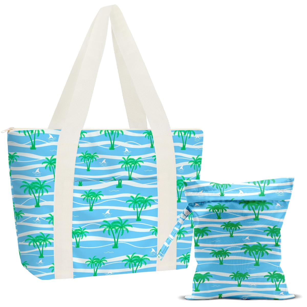 JIUWEIHU Beach Pool Bag And Wet Dry Bag Waterproof Sandproof Tree Beach Laundry Tote Bags for Swimsuits for