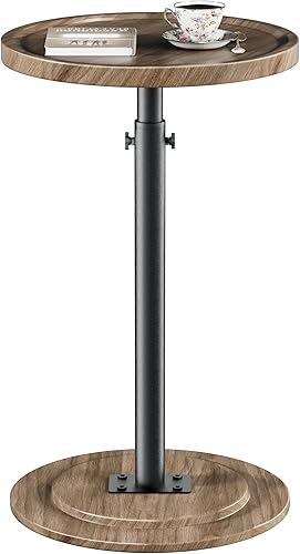 Mesa auxiliar de pedestal, mesa redonda para bebidas para espacios pequeños, mesa auxiliar de altura ajustable, mesa de cóctel para sala de estar,