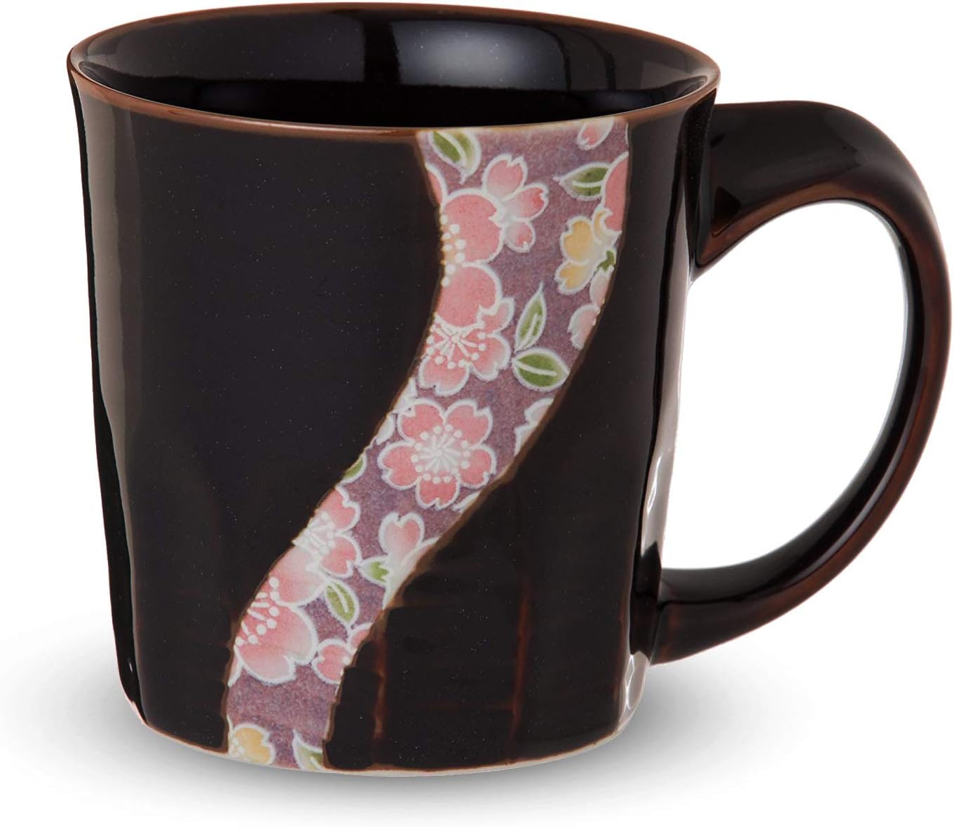 RAO3Z Ranchant Fitted Mug (Purple), Multi, 4.6 x 3.3 x 3.4 inches (11.7 x 8.5 x 8.6 cm), Kyoto Yuzen Arita Ware Made in Japan