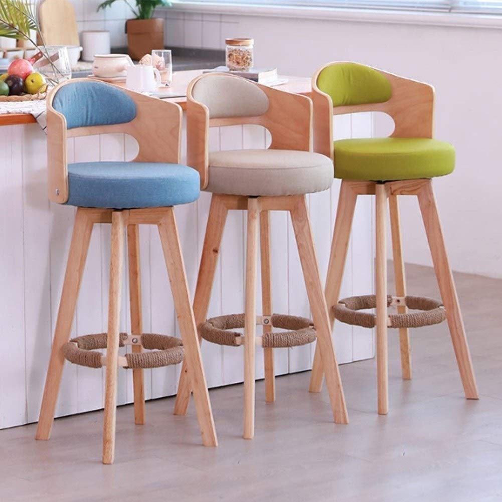 Amazon｜バーチェア，バースツール ソリッド背もたれ家庭用レトロ