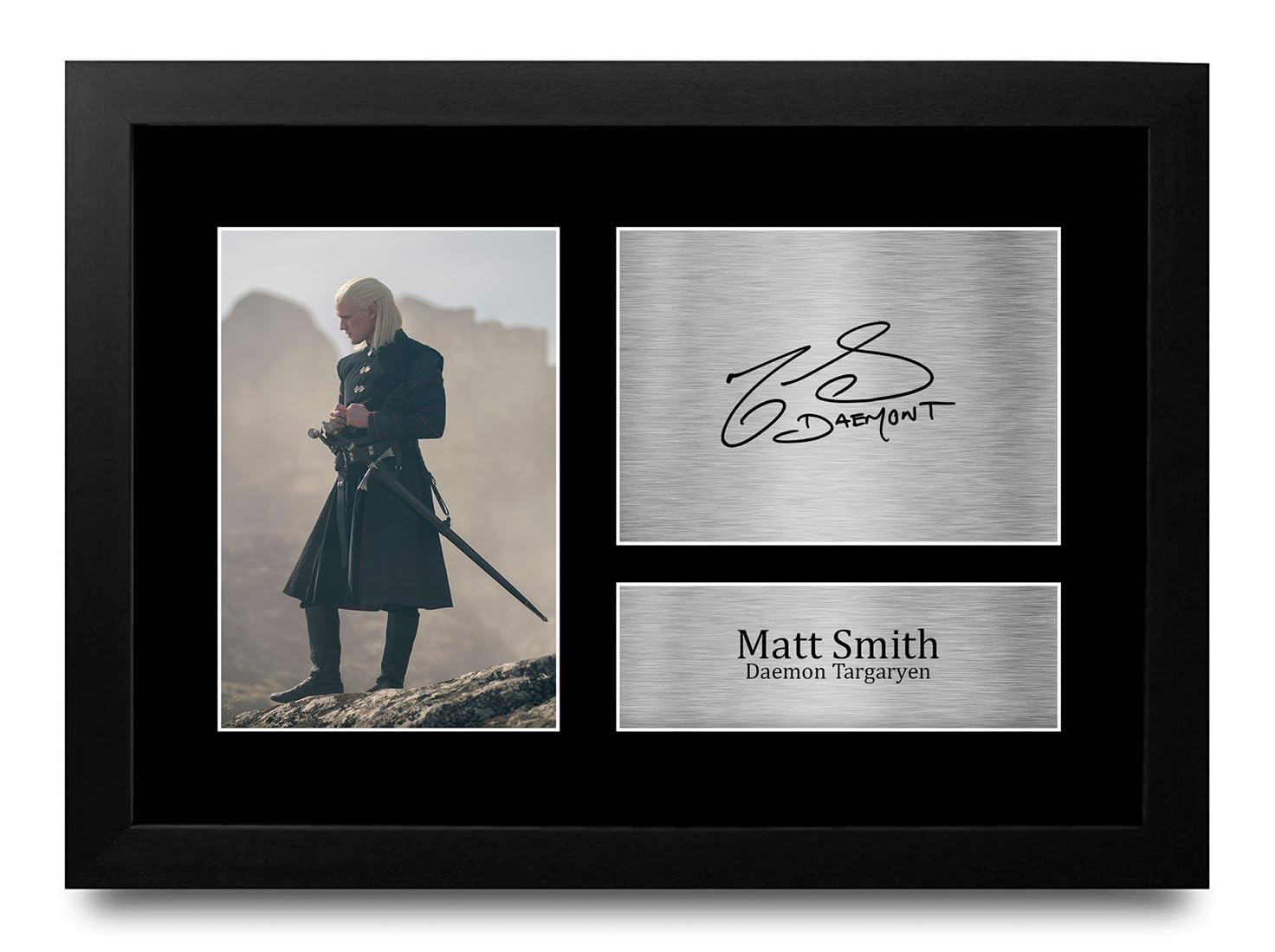 HWC Trading Matt Smith House of the Dragon Daemon Targaryen Gifts Printed Signed Autograph Picture for TV Show Fans - A4 Framed