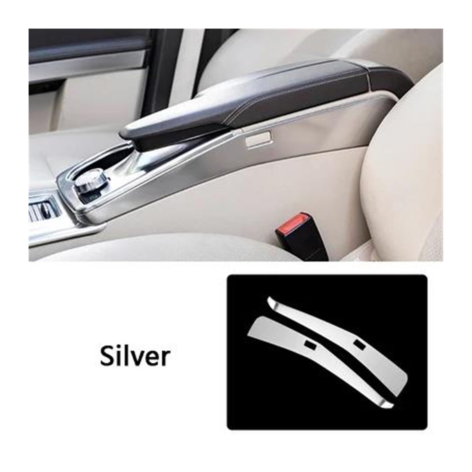 Kratzfeste Armaturenbrettverkleidung Auto Konsole Armlehne Panel Seite Rahmen Abdeckung Streifen Trim Für GLK X204 2013-2015 Innen Aufkleber(Silber)