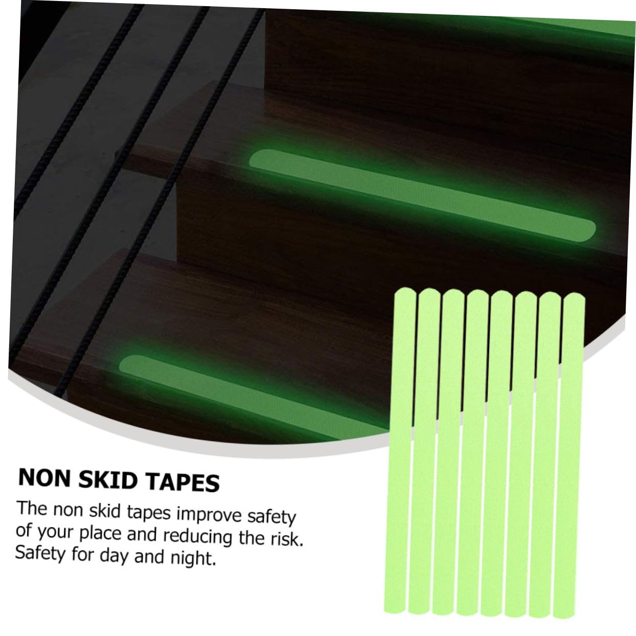 GLEAVI 240piezas Cinta Antideslizante Luminosa De Seguridad Peva De Tiras Para Escaleras y Baños Para Superficies Resbaladizas Interiores y Exteriores