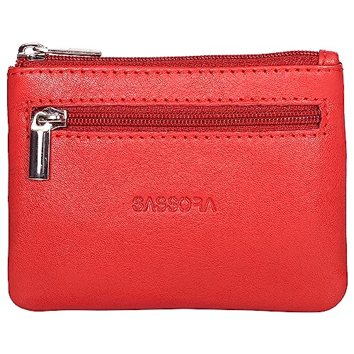 Sassora Premium Leather Unisex Key Pouch (Red)