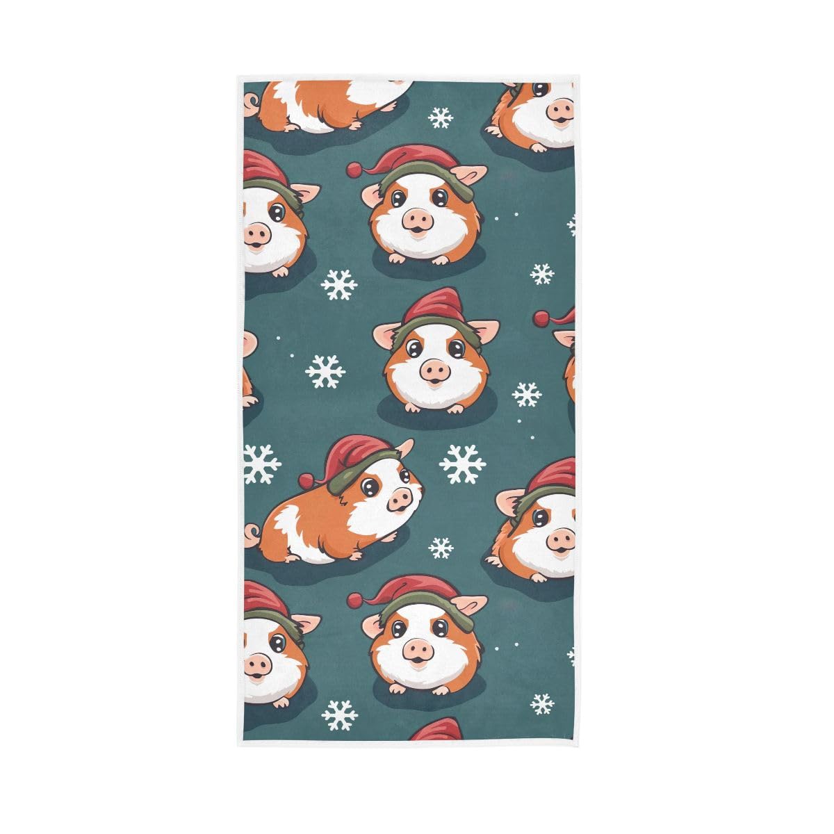 HUYGD Christmas Guinea Pig Hand Towels, Cotton Hand Towels for Bathroom, Gym, Hotel, Spa 15 x 30 Inches
