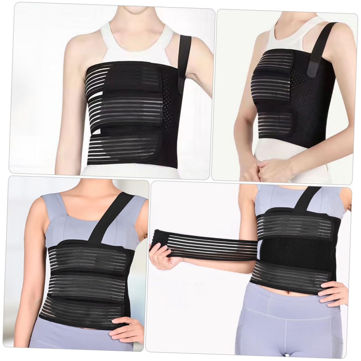 Breathable Rib Fracture Fixation Belt Adjustable Chest Brace Support for Men and Women Lightweight Soothing Wrap for Broken Ribs Intercostal Neuralgia