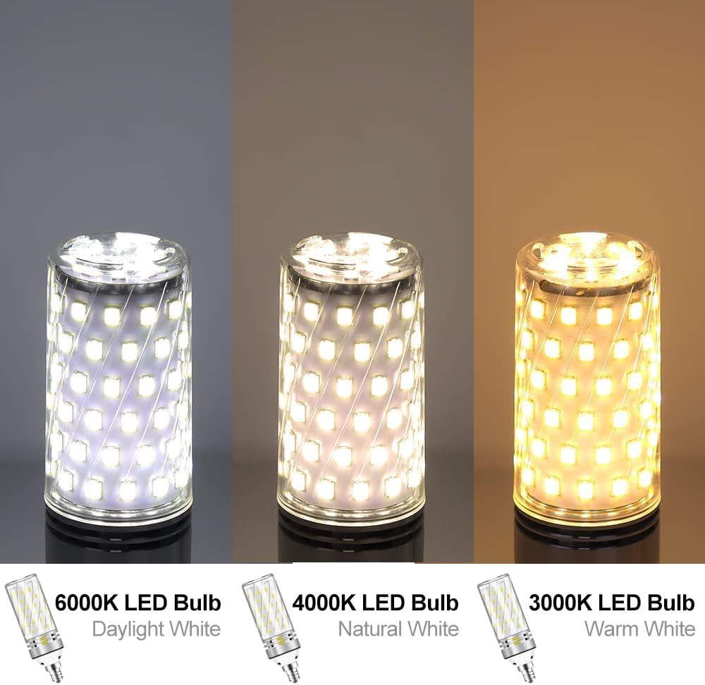 inShareplus LED Light Bulb, 16W E12 Base, 1500LM 120W Equivalent, Non-Dimmable, Nature White 4000K, 6Pack