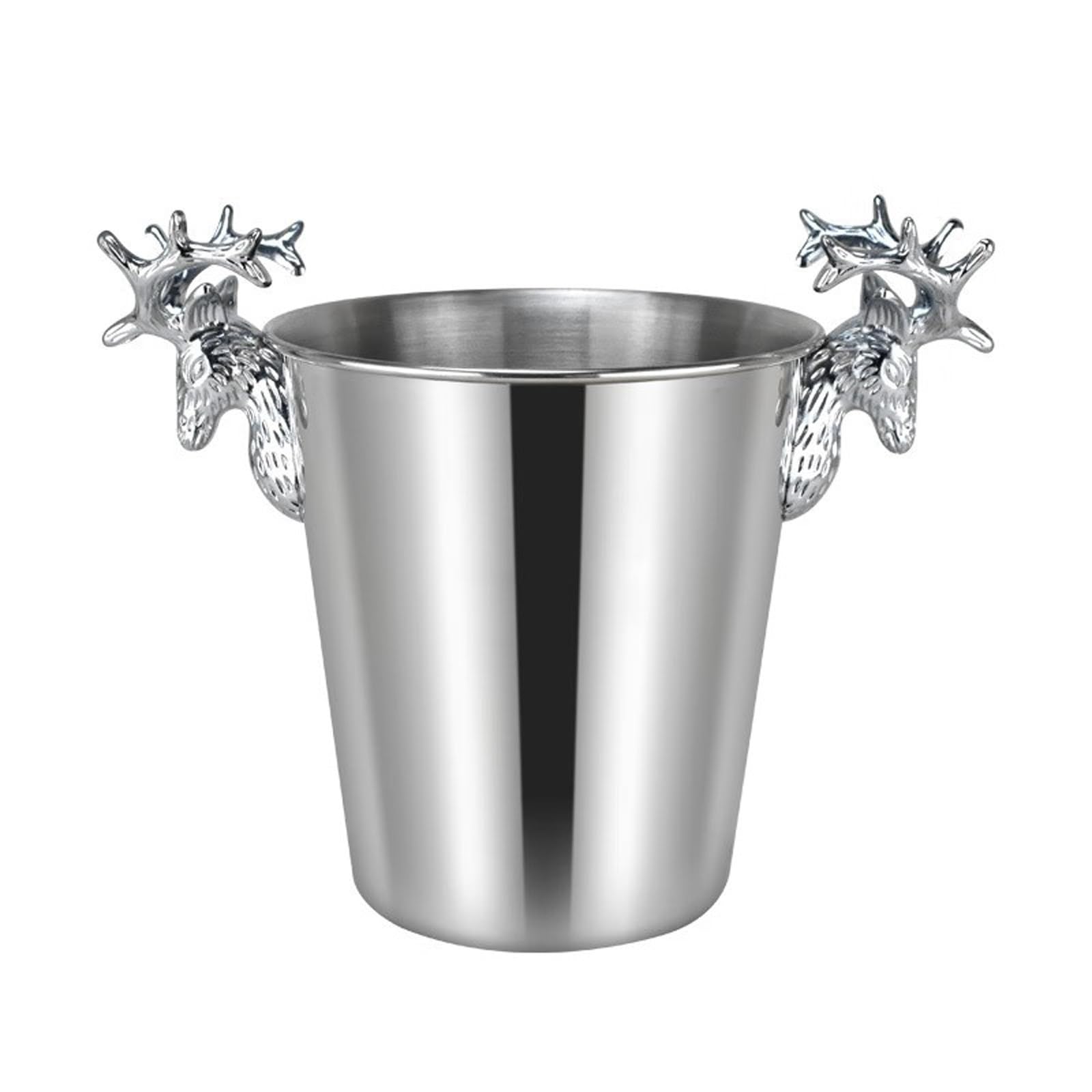 Cubeta para Hielo Cubiteras de metal de acero inoxidable plateado for fiestas, cubo de hielo aislado con asas for cerveza, vino, champán, decoración del hogar, centros de mesa, decoraciones de boda Cu