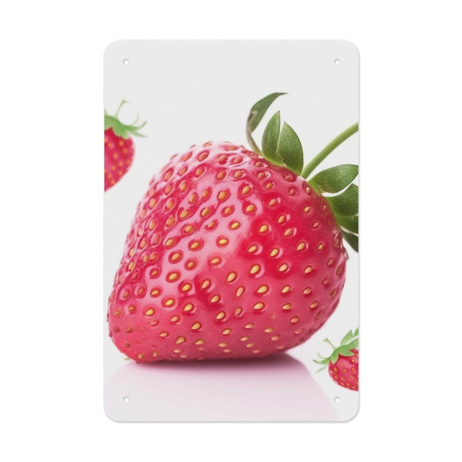 QMNLKH Strawberry Plaques for Wall Decor, Personalized Metal Tin Sign for Home, Multifunctional Poster for Office, Fashion Painting for Hallway, Wall Art Pictures, 7.9x11.8Inch