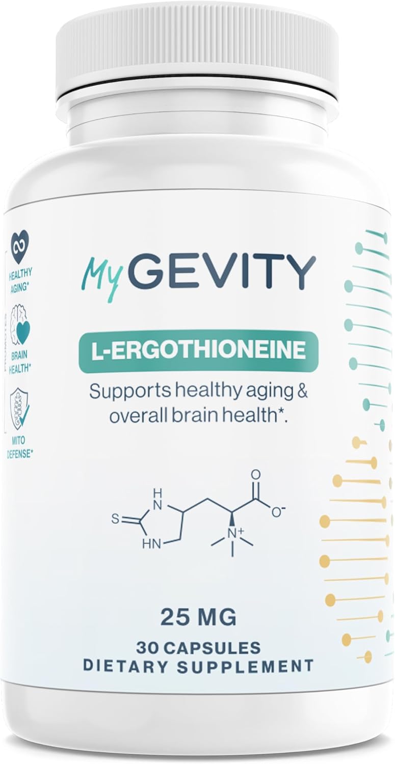 L-Ergothioneine 25mg per Serving – Antioxidant Supplement to Support Longevity & Healthy Aging – Vegan, Non-GMO, cGMP Certified Facility, Made in USA – 30 Capsules
