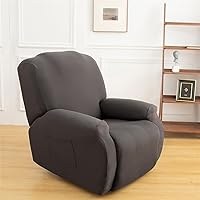 Vista 9 de LazyBoy - Funda para sillón reclinable, color liso, 4 piezas, fundas protectoras de muebles para sillón reclinable con bolsillo, funda para sofá
