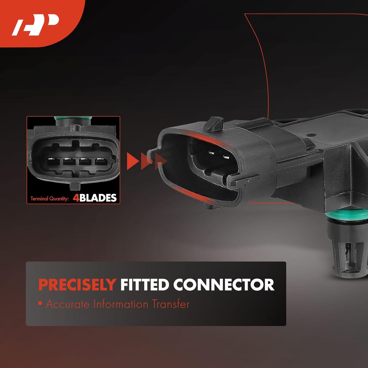 A-Premium Manifold Pressure (MAP) Sensor [4 Pins] Compatible with Ford F-150 2011-2014, Escape 2013, Focus 2018, Transit-150 Transit-250 Transit-350 2015-2021 2023, Transit-350 HD, Fiesta