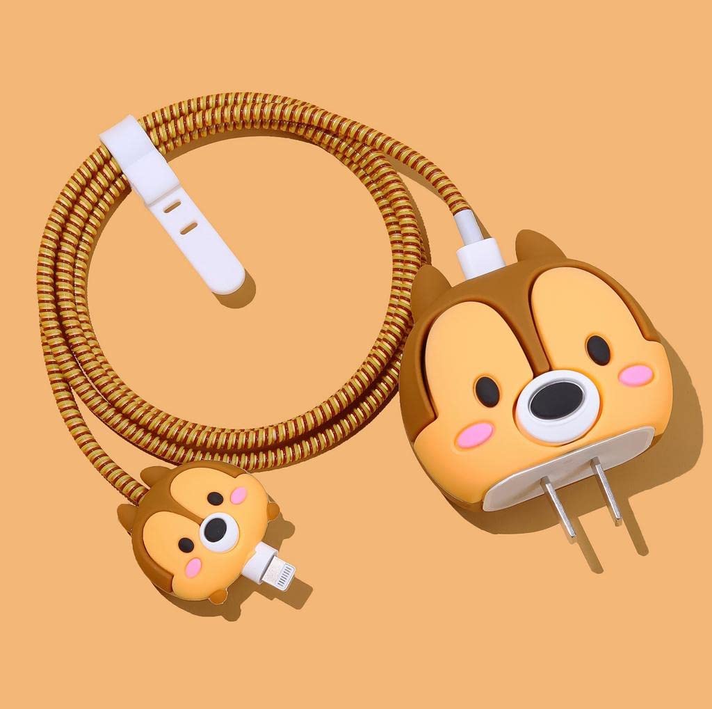 FACTOTECH Cartoon 3D Design Protective Case for 18W 20W iPhone 14 13 12 11 Pro Max Fast Charging Cable Adapter Charger,Cartoon Lightning Data Cable Case for iPhone Charger -Light Brown SQUIREEL (B0BMQPBP5B) Amazon Price History, Amazon Price Tracker