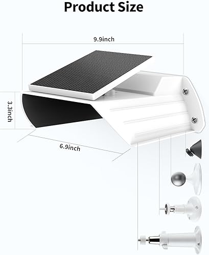 Miniatura 6 de Cubierta de cámara de seguridad para exteriores con panel solar – Protector impermeable contra el sol/la lluvia y protector de reflejos para cámaras