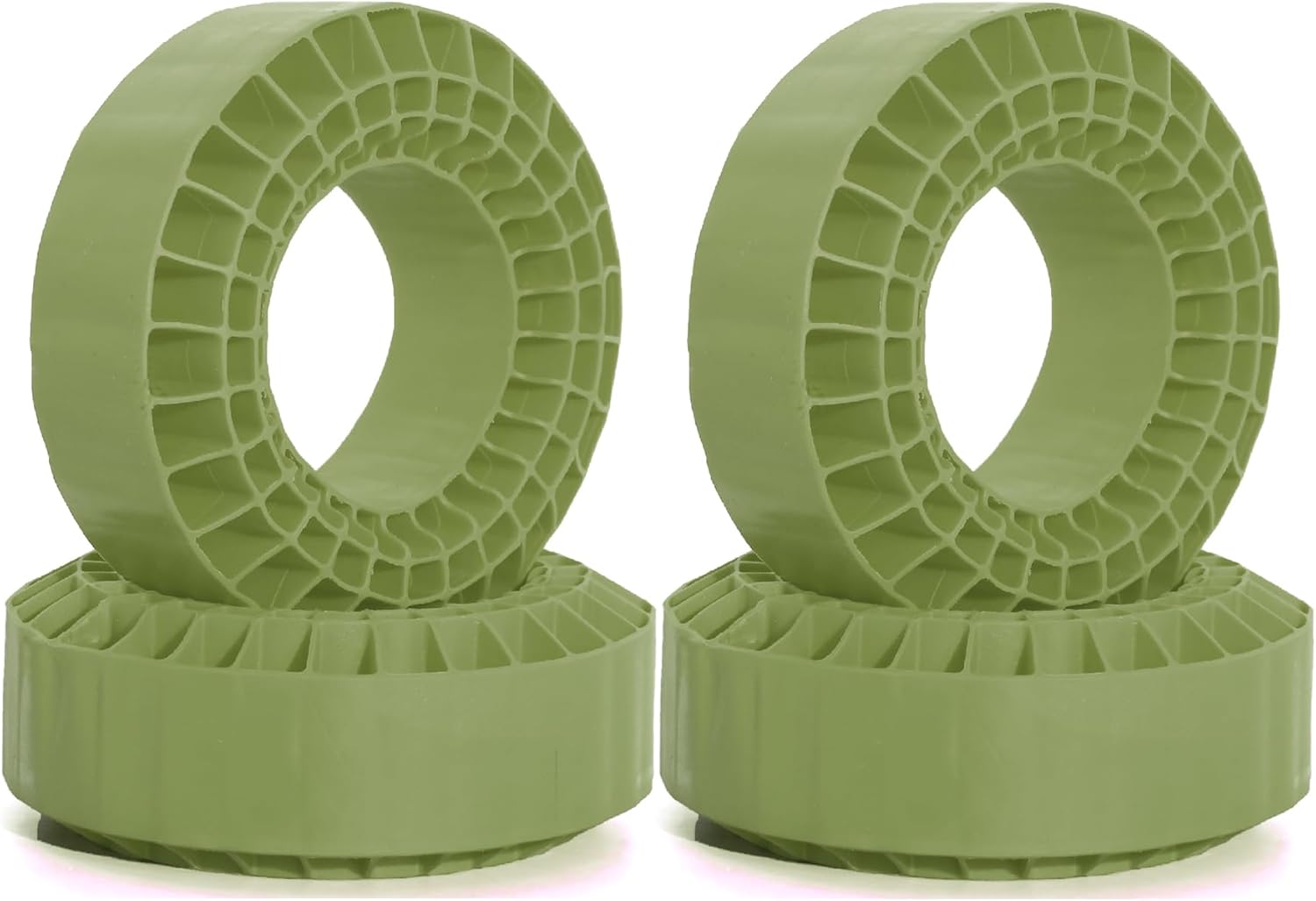 1.9 RC Silicone Rubber Insert Foam Soft waterproof 108x42mm Fit 118-122mm 1/10 Crawler Wheels Tires For 1:10 Crawler Car Traxxas TRX4 Axial SCX10 Capra RXB10 RC4WD D90 TF2 Gen8 4PCS (Green)