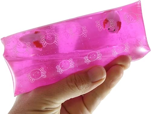 1 jumbo, Axolotl, animal lleno de agua, juguete de serpiente para el estrés, bola sensorial Squishy Slippery Wiggler (color al azar)