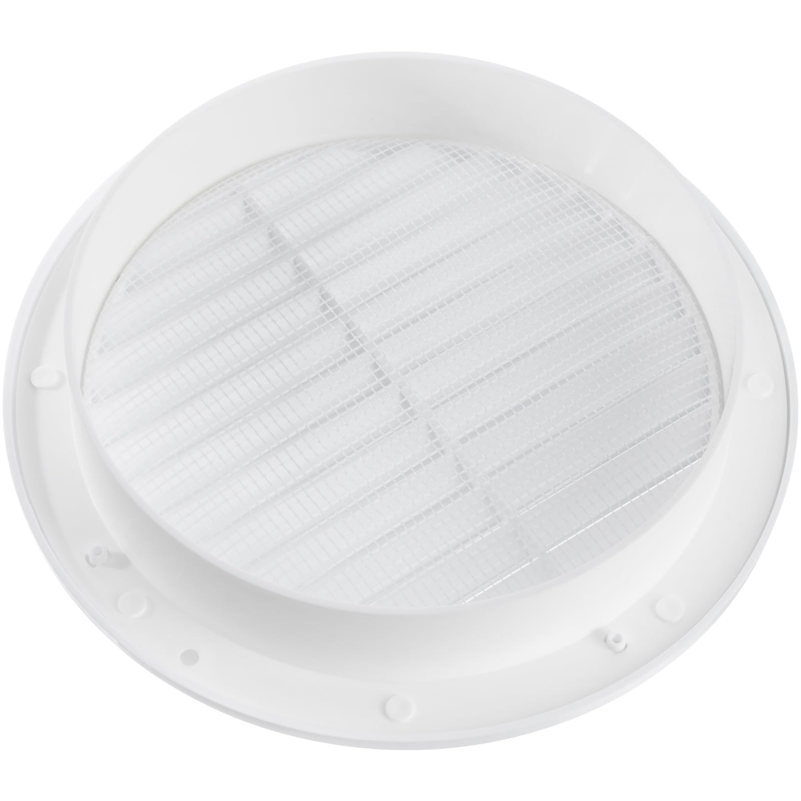 Rejilla De Ventilación Redonda Blanca 6 Pulgadas Con Malla Insectos. (conducto 6Ø / 7Ø). Aplicaciones Ventilación. Cubierta Interior Y Exterior. Disponible En 3 Tamaños