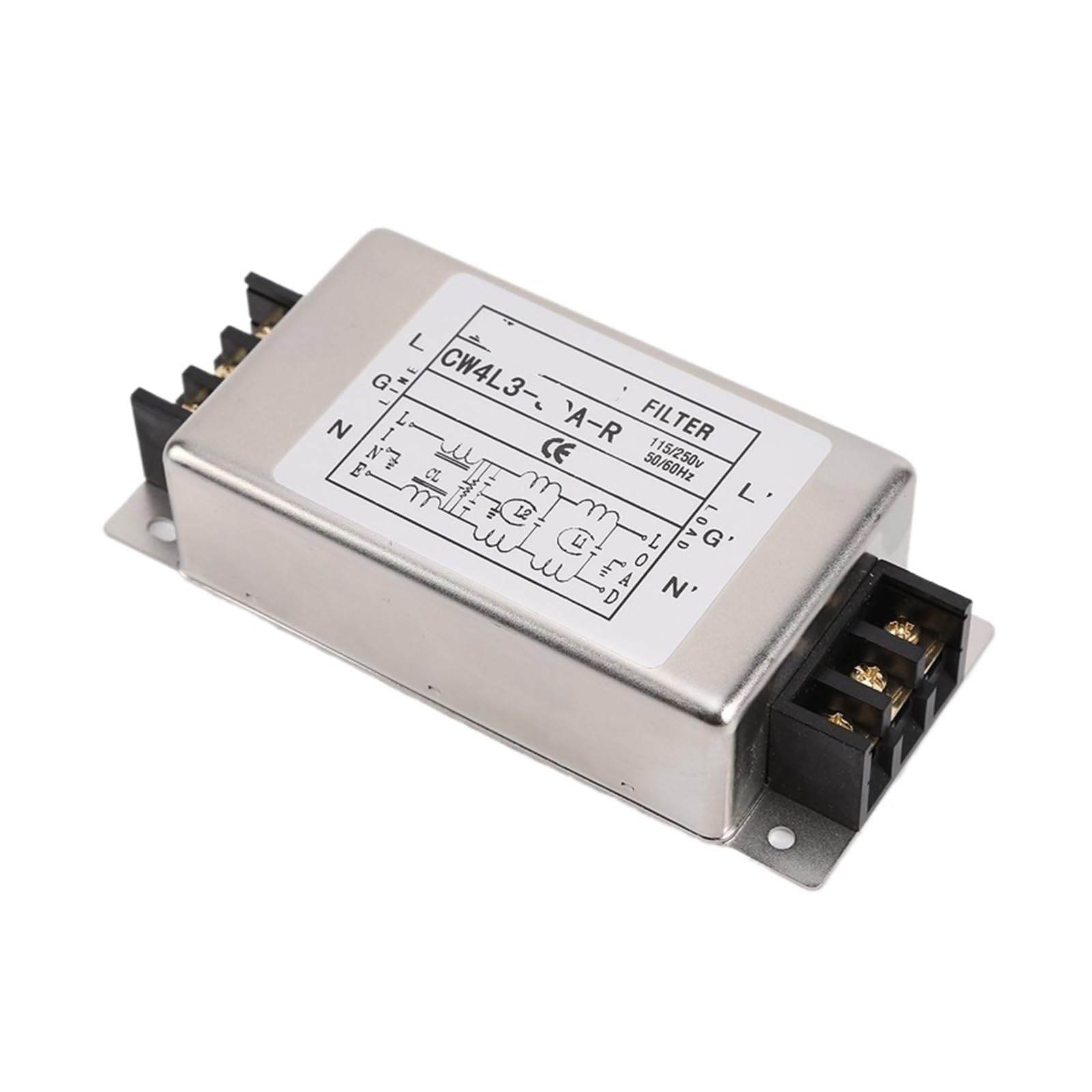 Filtre d'alimentation monophasé 10A 20A 30A 40A, bornier, filtre à trois étages, monophasé, trois étages, 220V(40A)